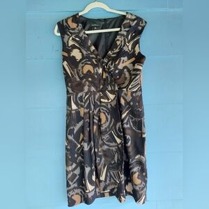 Alyx Black and Brown Sleeveless V-Neck Midi Sundress